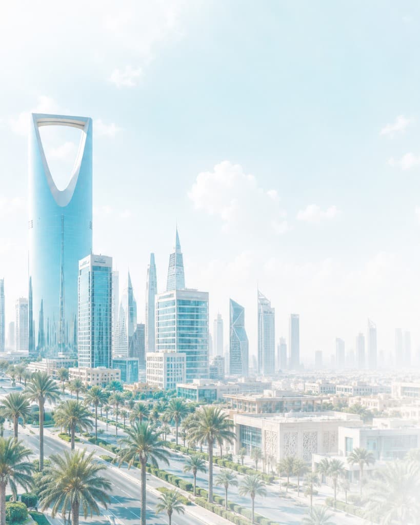 أفق الرياض مع برج المملكة يمثل النمو والتطور الاقتصادي في المملكة
